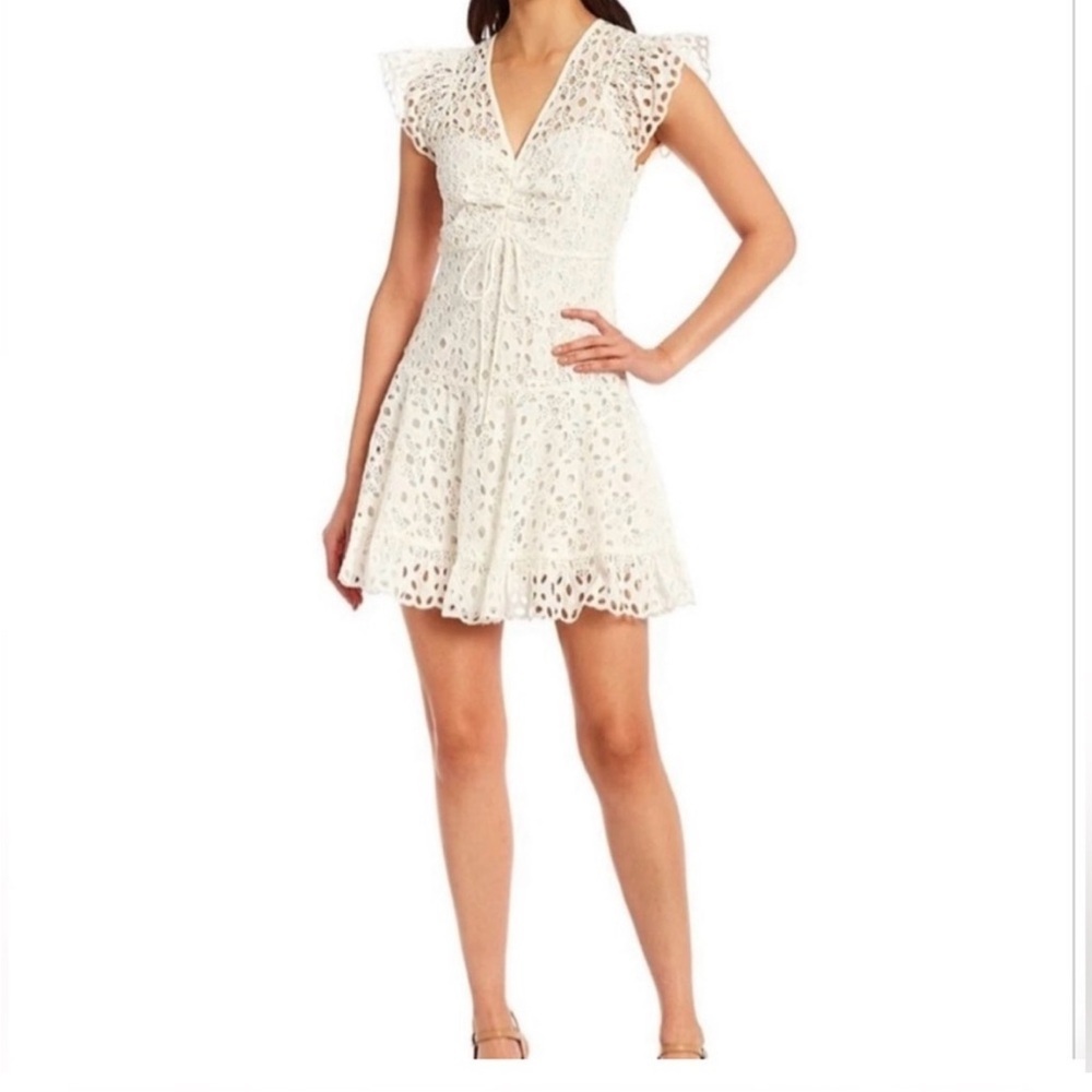 Elegant White Lace Mini Dress